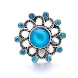 5pcs Snap Jewelry 18mm Light Rhinestone Flower Buttons Women Bracelets Bangles