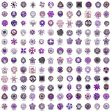 5Pcs Purple Crystal Rhinestone Flower Charms for Snap Jewelry