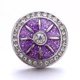 5Pcs Purple Crystal Rhinestone Flower Charms for Snap Jewelry