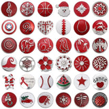6pcs Red Dripping Oil Snap Button Accessories 18mm DIY Snap Bracelet Jewelry