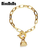 Stainless Steel Chain Handbag Charm Bracelet For Men Women