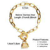 Stainless Steel Chain Handbag Charm Bracelet For Men Women