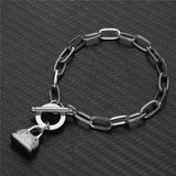 Stainless Steel Chain Handbag Charm Bracelet For Men Women