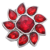 5pcs Red Crystal Flower Snap Buttons Charms for Snap Bracelets