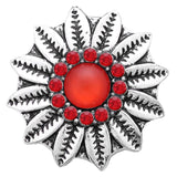 5pcs Red Crystal Flower Snap Buttons Charms for Snap Bracelets