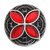 5pcs Red Crystal Flower Snap Buttons Charms for Snap Bracelets