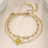 Layered Stainless Steel Chain Bracelet Witchcraft Knot Bracelet Wicca Jewelry