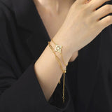 Layered Stainless Steel Chain Bracelet Witchcraft Knot Bracelet Wicca Jewelry