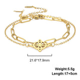 Layered Stainless Steel Chain Bracelet Witchcraft Knot Bracelet Wicca Jewelry