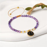 Smiling Face Moon Star Charm Bangle Beaded Braided Bracelet