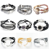 Bohemia Leather Bracelet for Women with Geometric Metal Beads