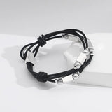 Bohemia Leather Bracelet for Women with Geometric Metal Beads