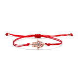 Zirconia Fatima Hand Braided Bracelet Hamsa Evil Eye Pendant