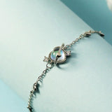 Silver Moonstone Heart Charm Bracelet Bangle For Women Girls Girlfriend