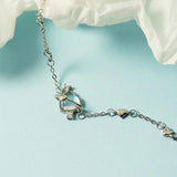 Silver Moonstone Heart Charm Bracelet Bangle For Women Girls Girlfriend