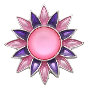 6pcs Pink Crystal 18mm Snap Buttons Round Snaps DIY Snap Bracelets & Bangles