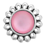 6pcs Pink Crystal 18mm Snap Buttons Round Snaps DIY Snap Bracelets & Bangles