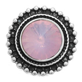 6pcs Pink Crystal 18mm Snap Buttons Round Snaps DIY Snap Bracelets & Bangles