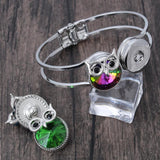 6pcs Pink Crystal 18mm Snap Buttons Round Snaps DIY Snap Bracelets & Bangles