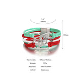 Infinity Charm Heart Leather Bracelet Boho Beads Wrap Bracelet Christmas Jewelry