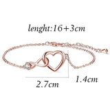 Women's Rhinestone Infinity Love Heart Bracelet Jewelry