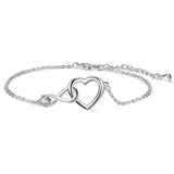 Women's Rhinestone Infinity Love Heart Bracelet Jewelry