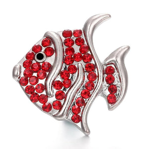 5pcs Red Crystal Heart Snap Buttons DIY Charms 18mm Snap Button Bracelet
