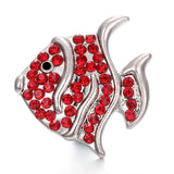 5pcs Red Crystal Heart Snap Buttons DIY Charms 18mm Snap Button Bracelet