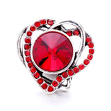 5pcs Red Crystal Heart Snap Buttons DIY Charms 18mm Snap Button Bracelet