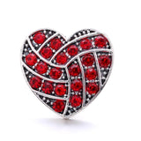 5pcs Red Crystal Heart Snap Buttons DIY Charms 18mm Snap Button Bracelet