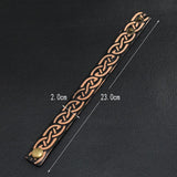 Vintage Celtic Knot Leather Bracelet For Men Stainless Steel Woven Bracelet