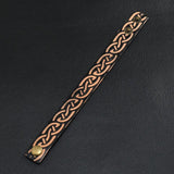 Vintage Celtic Knot Leather Bracelet For Men Stainless Steel Woven Bracelet
