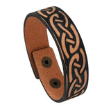 Vintage Celtic Knot Leather Bracelet For Men Stainless Steel Woven Bracelet