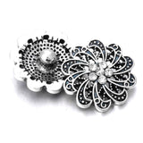 6pcs Rhinestone Flower Snap Buttons for Snap Jewelry