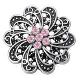 6pcs Rhinestone Flower Snap Buttons for Snap Jewelry