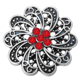 6pcs Rhinestone Flower Snap Buttons for Snap Jewelry