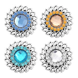 5pc Snap Jewelry 18mm Snap Buttons Mixed Rhinestone Metal Flower Snaps