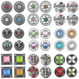 5pc Snap Jewelry 18mm Snap Buttons Mixed Rhinestone Metal Flower Snaps
