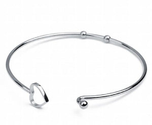 2pcs/lot Heart Charm Stainless Steel Bracelet