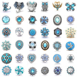 5pcs Light Crystal Butterfly Cat Snap Buttons DIY Charms 18mm Bracelet Bangle