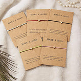 Braided Rope Heart Charm Bracelet Wish Card Friendship Jewelry