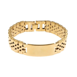 Stainless Steel Smooth Strap Bracelet with Folding Buckle