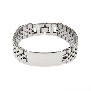 Stainless Steel Smooth Strap Bracelet with Folding Buckle