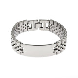 Stainless Steel Smooth Strap Bracelet with Folding Buckle