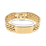Stainless Steel Smooth Strap Bracelet with Folding Buckle