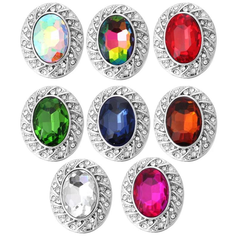 5pcs Rhinestone Snap Button For Women Leather Snap Bracelet
