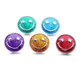 5pcs 18mm Snap Jewelry Metal Leaves Love Heart Charms for Women