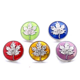 5pcs 18mm Snap Jewelry Metal Leaves Love Heart Charms for Women