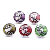 5pcs 18mm Snap Jewelry Metal Leaves Love Heart Charms for Women