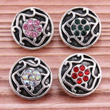 10pcs Rhinestone Cross Metal Snap Button Fit 12mm Snap Bracelet